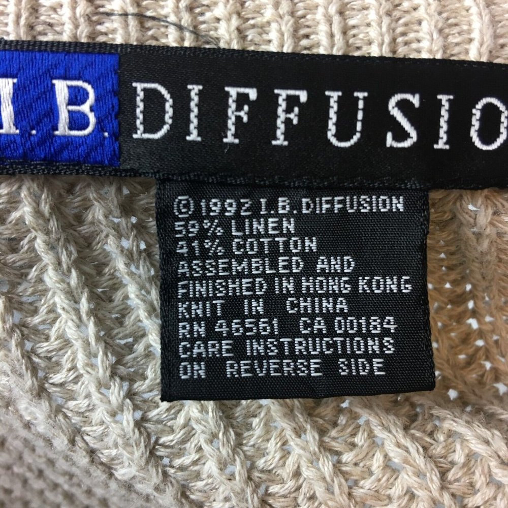 Vtg IB Diffusion Chunky Fringe Cardigan Sweater Womens XS Oversized Beige Boho - Picture 9 of 10